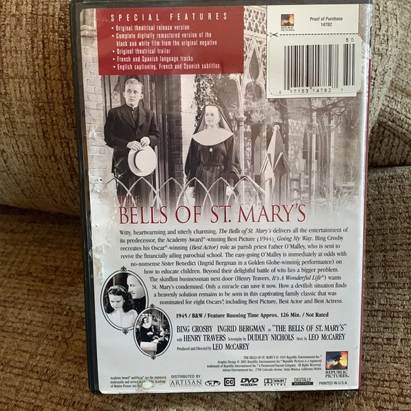 1945 The Bells of St. Mary’s DVD w Bing Crosby & Ingrid Bergman, good condition - Picture 2 of 5